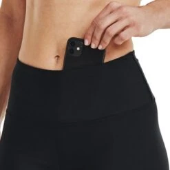 Under Armour Women's HeatGear® Armour Branded Leggings Black / Meteor Pink -Under Armour Store s7.v5 1361046 002 sidedet