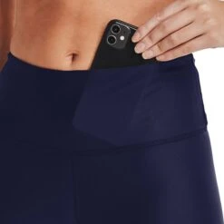 Under Armour Women's HeatGear® Armour No-Slip Waistband Branded Leggings Midnight Navy / Mineral Blue -Under Armour Store s7.v5 1361046 410 wbpkt