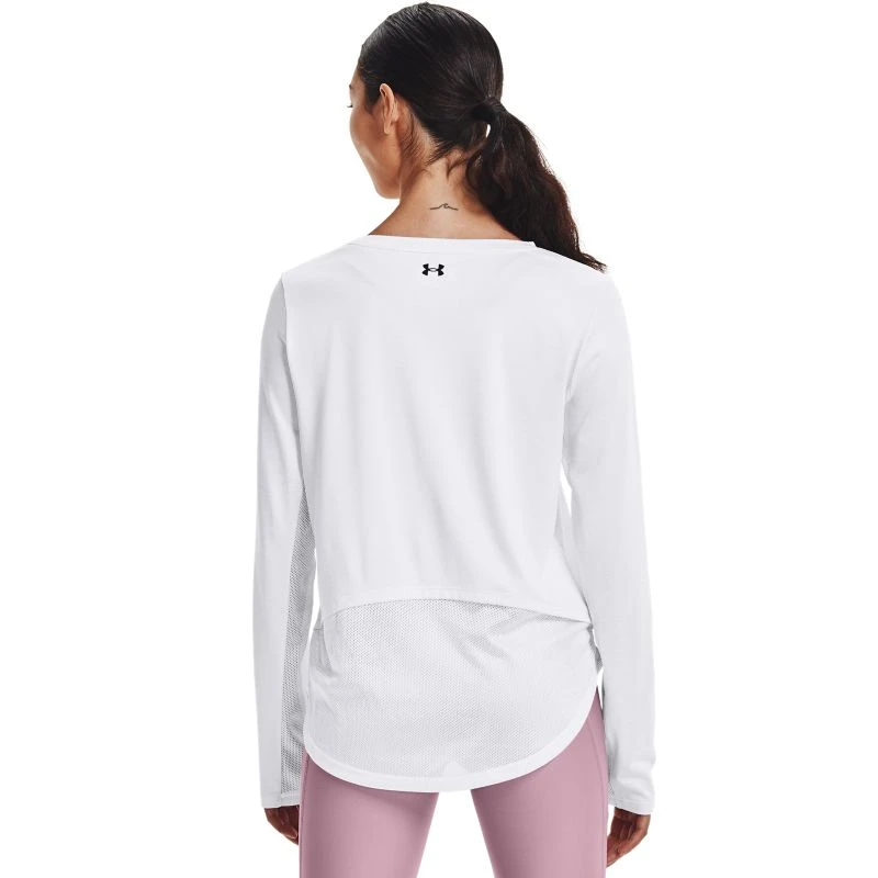 Under Armour Women's UA Tech™ Vent Long Sleeve T-Shirt White / Black 2 Under Armour Women's UA Tech™ Vent Long Sleeve T-Shirt White / Black - Image 2