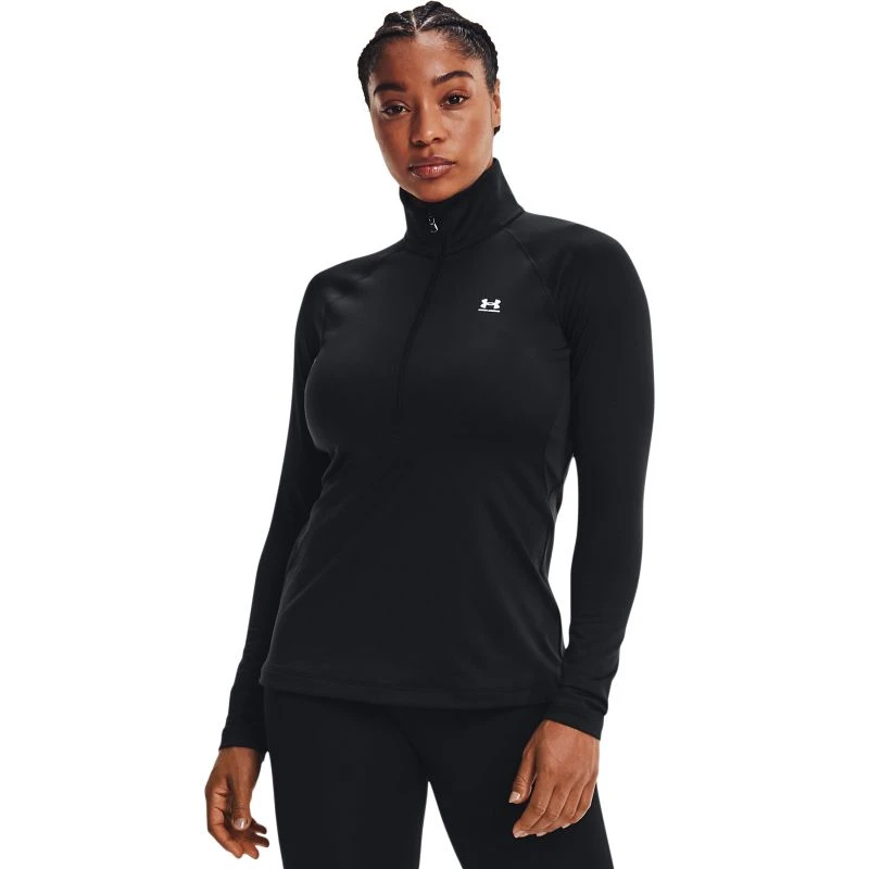 Under Armour Women's UA Authentics ColdGear® Quarter Zip Top Black / White 1 Under Armour Women's UA Authentics ColdGear® Quarter Zip Top Black / White