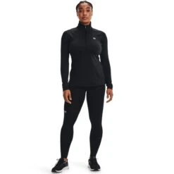 Under Armour Women's UA Authentics ColdGear® Quarter Zip Top Black / White 8 Under Armour Women's UA Authentics ColdGear® Quarter Zip Top Black / White -Under Armour Store s7.v5 1368699 001 fsf