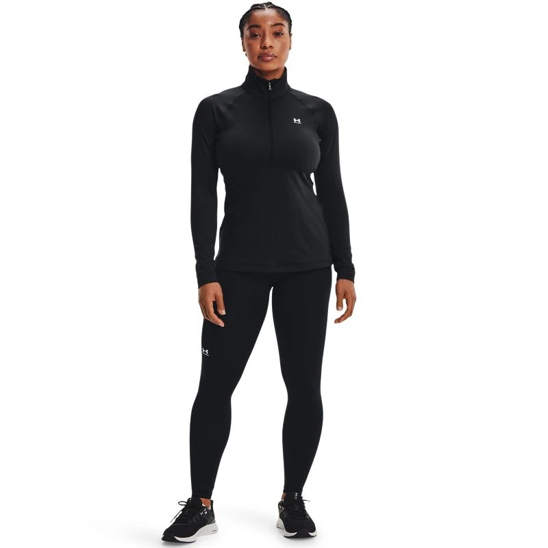 Under Armour Women's UA Authentics ColdGear® Quarter Zip Top Black / White 3 Under Armour Women's UA Authentics ColdGear® Quarter Zip Top Black / White - Image 3