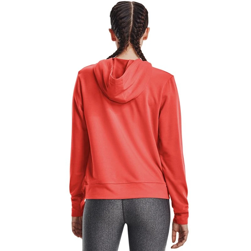 Under Armour Women's Rival Terry Hoodie Vermillion / White 2 Under Armour Women's Rival Terry Hoodie Vermillion / White - Image 2