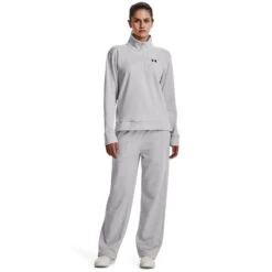 Under Armour Women's Quarter Zip Top Halo Gray Light Heather / Black -Under Armour Store s7.v5 1373058 014 fsf