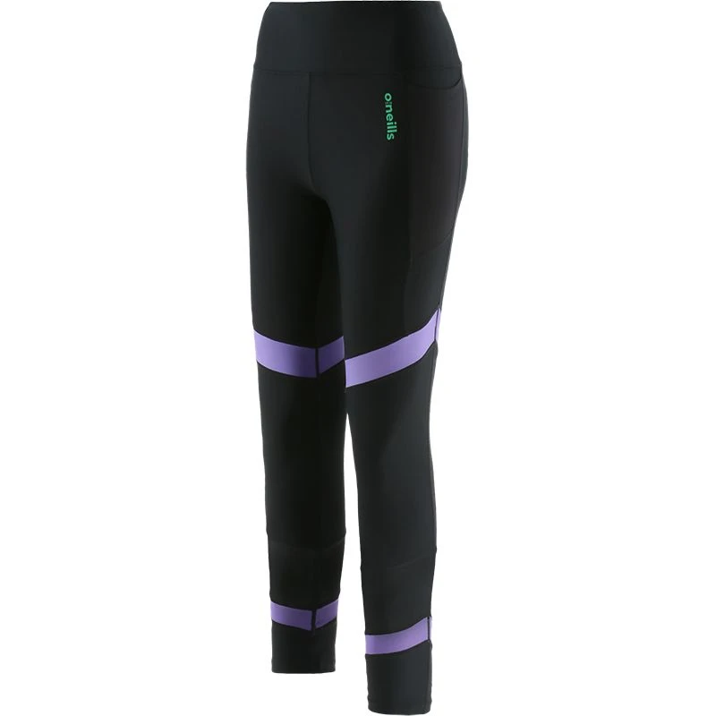 Women's Savannah 7/8 Leggings Black / Purple 3 Women's Savannah 7/8 Leggings Black / Purple - Image 3