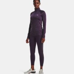 Under Armour Women's UA Tech™ Twist ½ Zip Tux Purple / Retro Purple / Metallic Silver -Under Armour Store v5 1320128 541 fsf