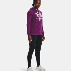 Under Armour Women's Rival Fleece Logo Hoodie Rivalry / White -Under Armour Store v5 1356318 514 fsf
