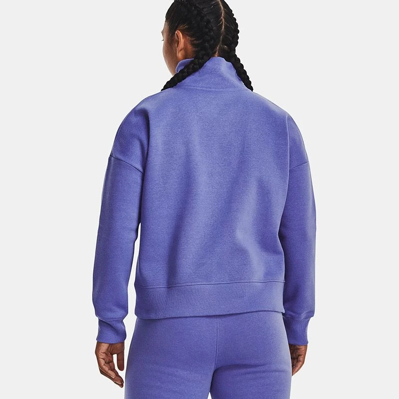 Under Armour Women's UA Rival Fleece Half Zip Baja Blue / White 2 Under Armour Women's UA Rival Fleece Half Zip Baja Blue / White - Image 2