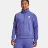 Under Armour Women's UA Rival Fleece Half Zip Baja Blue / White 13 Under Armour Women's UA Rival Fleece Half Zip Baja Blue / White -Under Armour Store v5 1373030 495 fc